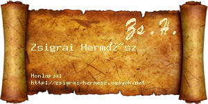 Zsigrai Hermész névjegykártya